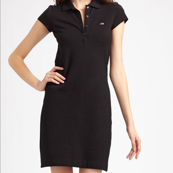 Lacoste Tops - Black LACOSTE polo dress with POCKETS!